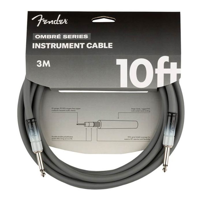 Fender Ombre series instrument cable silver smoke