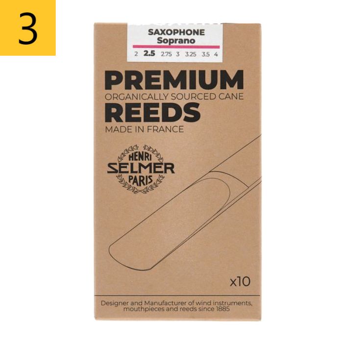 3 Selmer Premium soprāna saksofona mēlīte