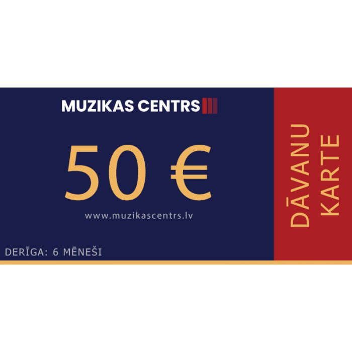 Mūzikas Centrs Dāvanu Karte 50 Euro vērtībā