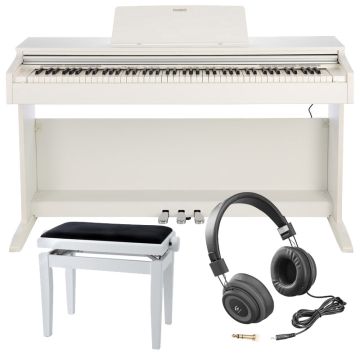 White digital piano set
