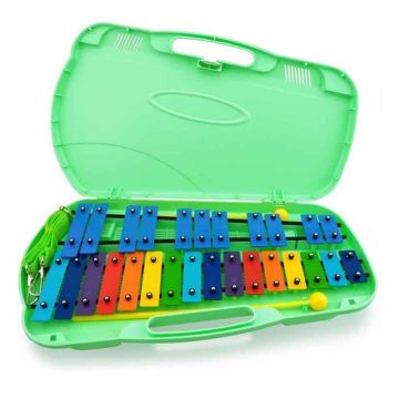 Hromatiskais metalofons ar krāsainiem taustiņiem Angel AG-27N ar koferi un vālītēm